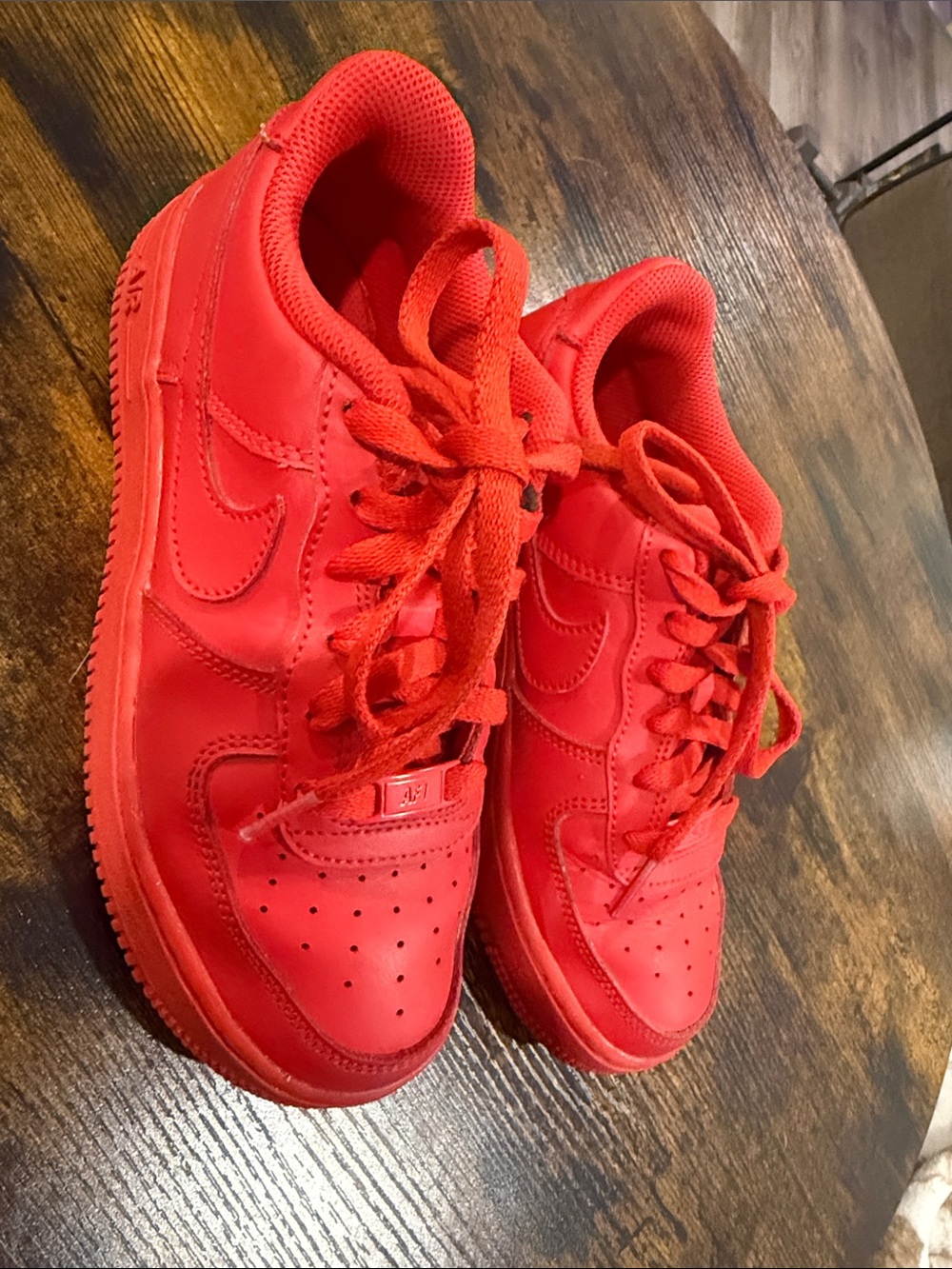 Kids All-Red Lace-Up Athletic Sneakers